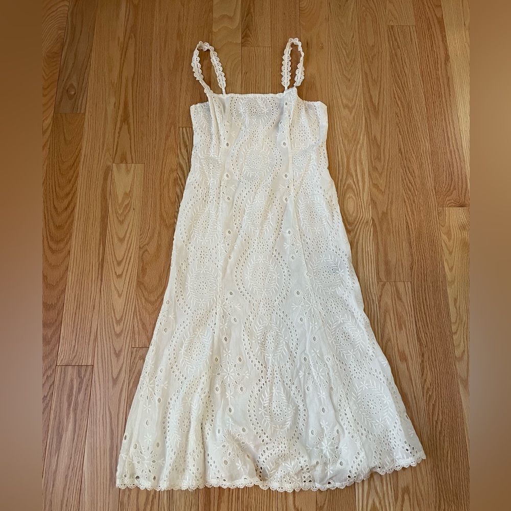 Revolve Majorelle Beth Midi Dress White Eyelet Midi Dress